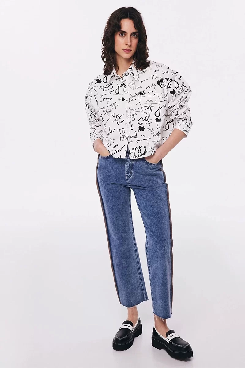 Twist Raw Edge Detaylı  JeanPantolon Kadın
