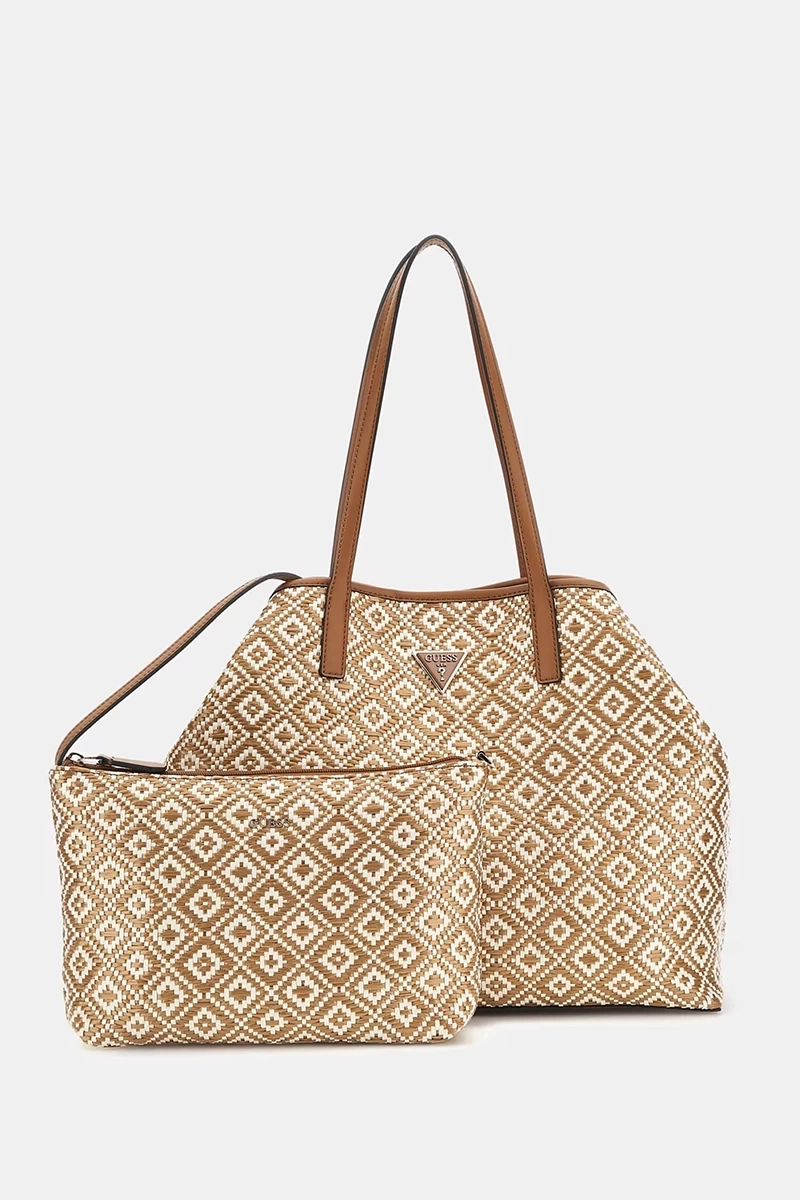 Guess Kadın Kahverengi Vikky Shopper Çanta