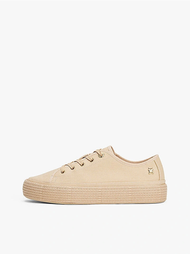 Tommy Hilfiger Kadın Bej Vulkanize Tabanlı Espadril Sneaker