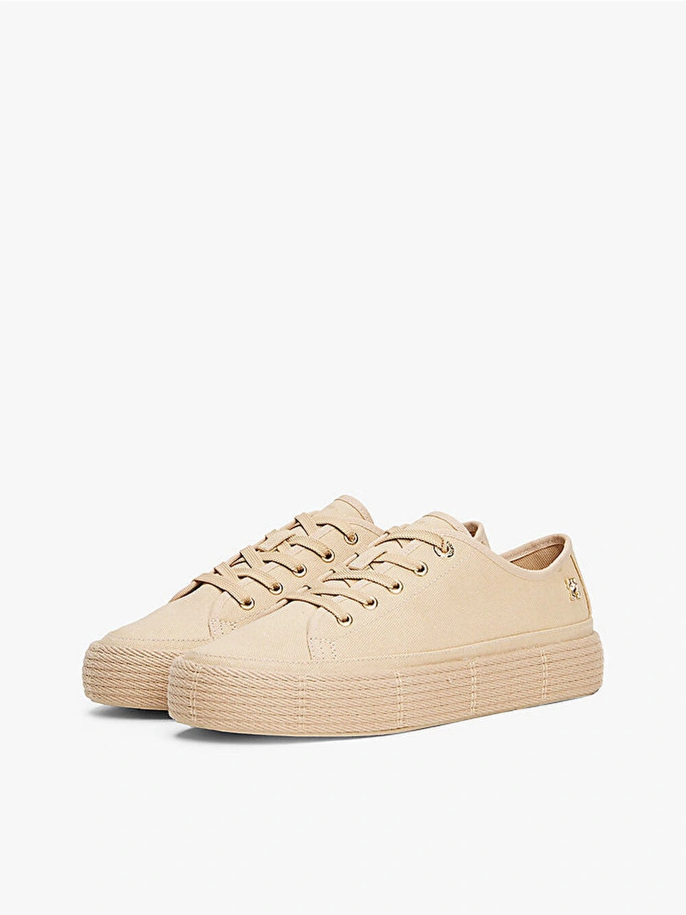 Tommy Hilfiger Kadın Bej Vulkanize Tabanlı Espadril Sneaker