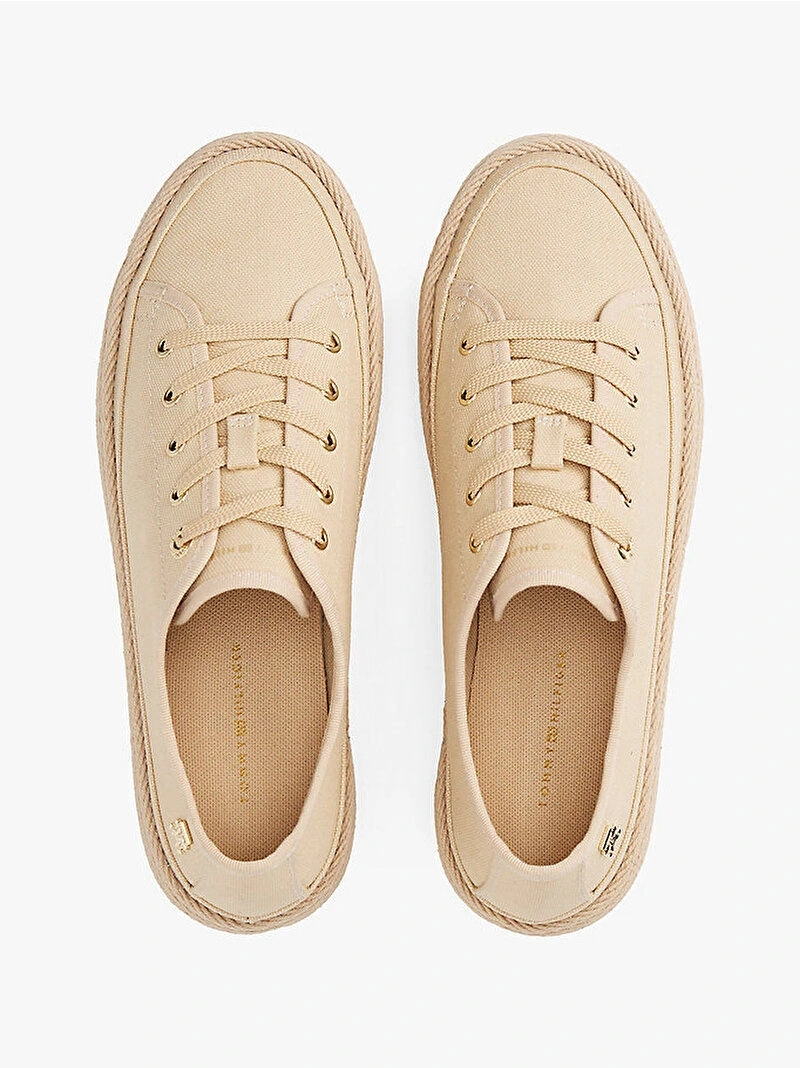 Tommy Hilfiger Kadın Bej Vulkanize Tabanlı Espadril Sneaker