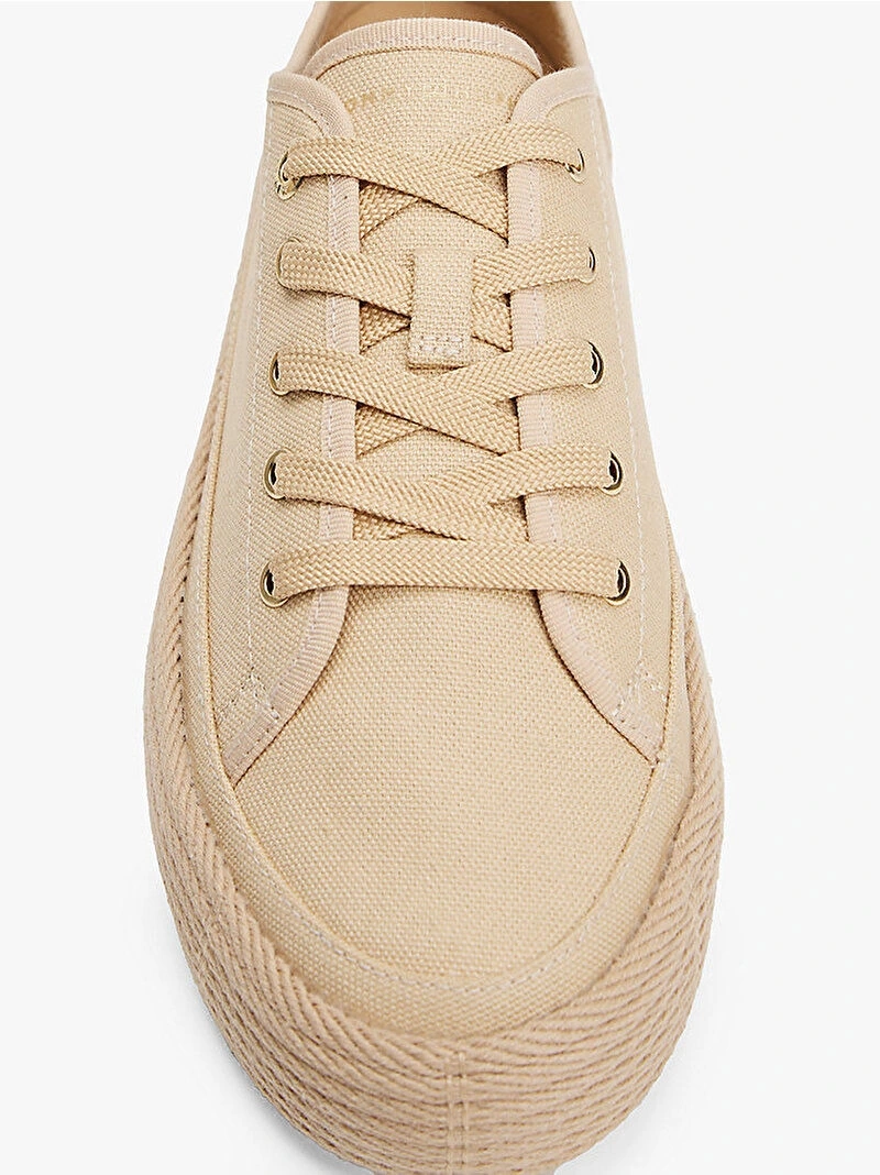 Tommy Hilfiger Kadın Bej Vulkanize Tabanlı Espadril Sneaker