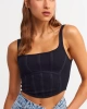 Dilvin Siyah Korse Top