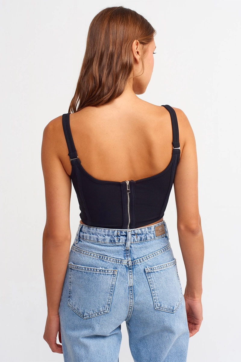 Dilvin Siyah Korse Top