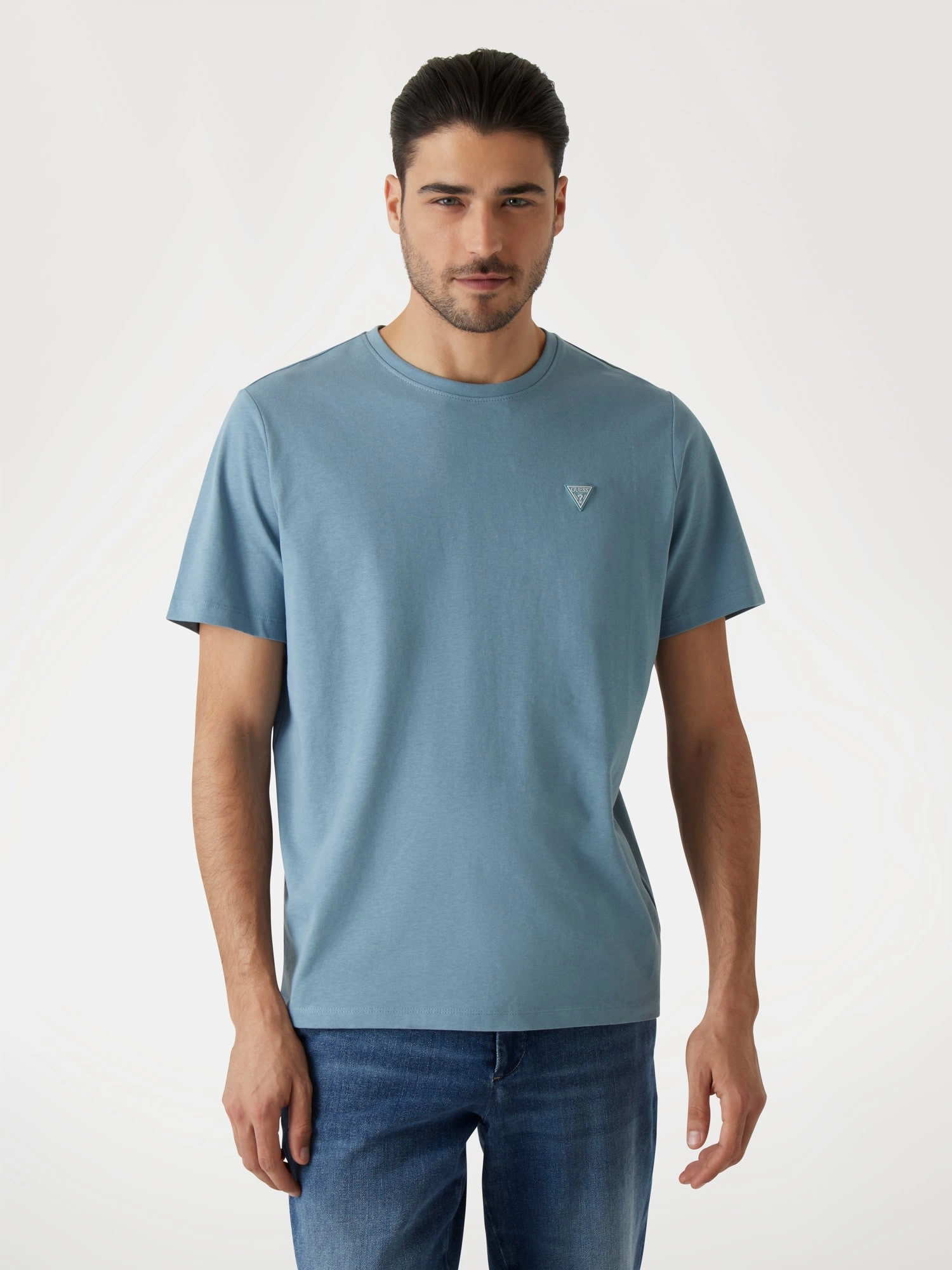 Guess Erkek Mavi Patch Detaylı Tişört