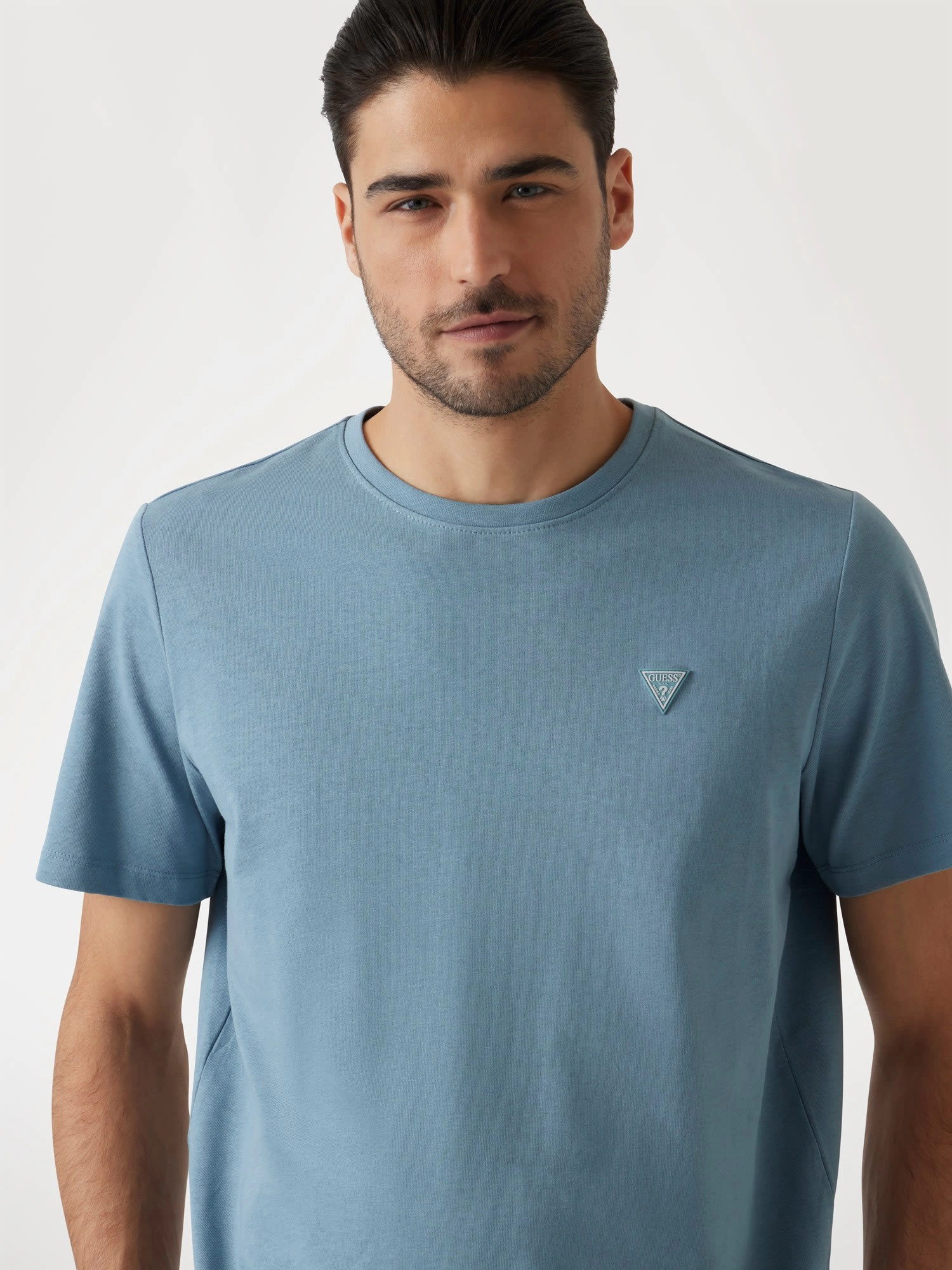 Guess Erkek Mavi Patch Detaylı Tişört