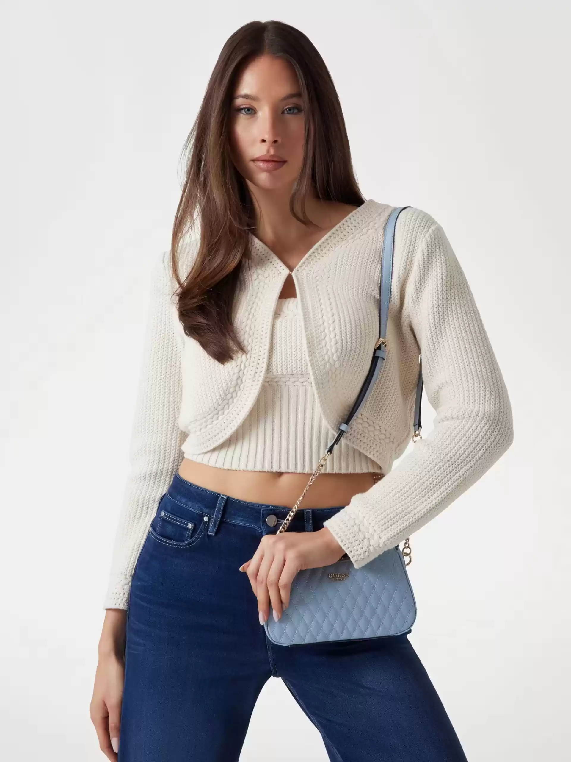 Guess Kadın  Açık Mavi Betula 4G Logolu Çapraz Çanta
