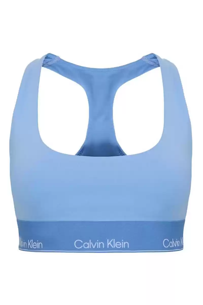 Calvin Klein Kadın Mavi Beli Elastik Bantlı Crop Büstiyer