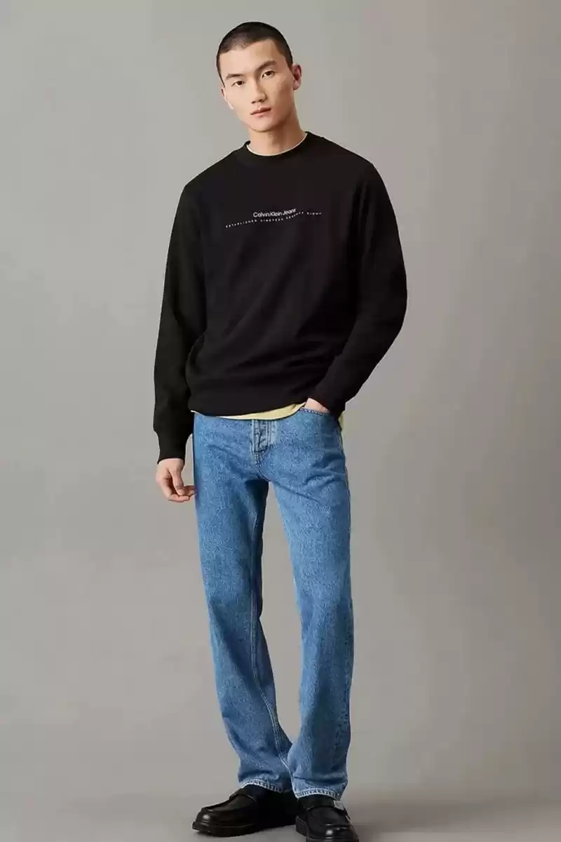Calvin Klein  Erkek CK Siyah Bisiklet Yaka Sweatshirt