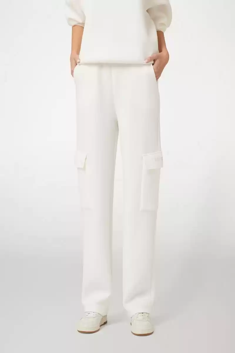 Guess Kadın Krem Scuba Kargo Pantolon