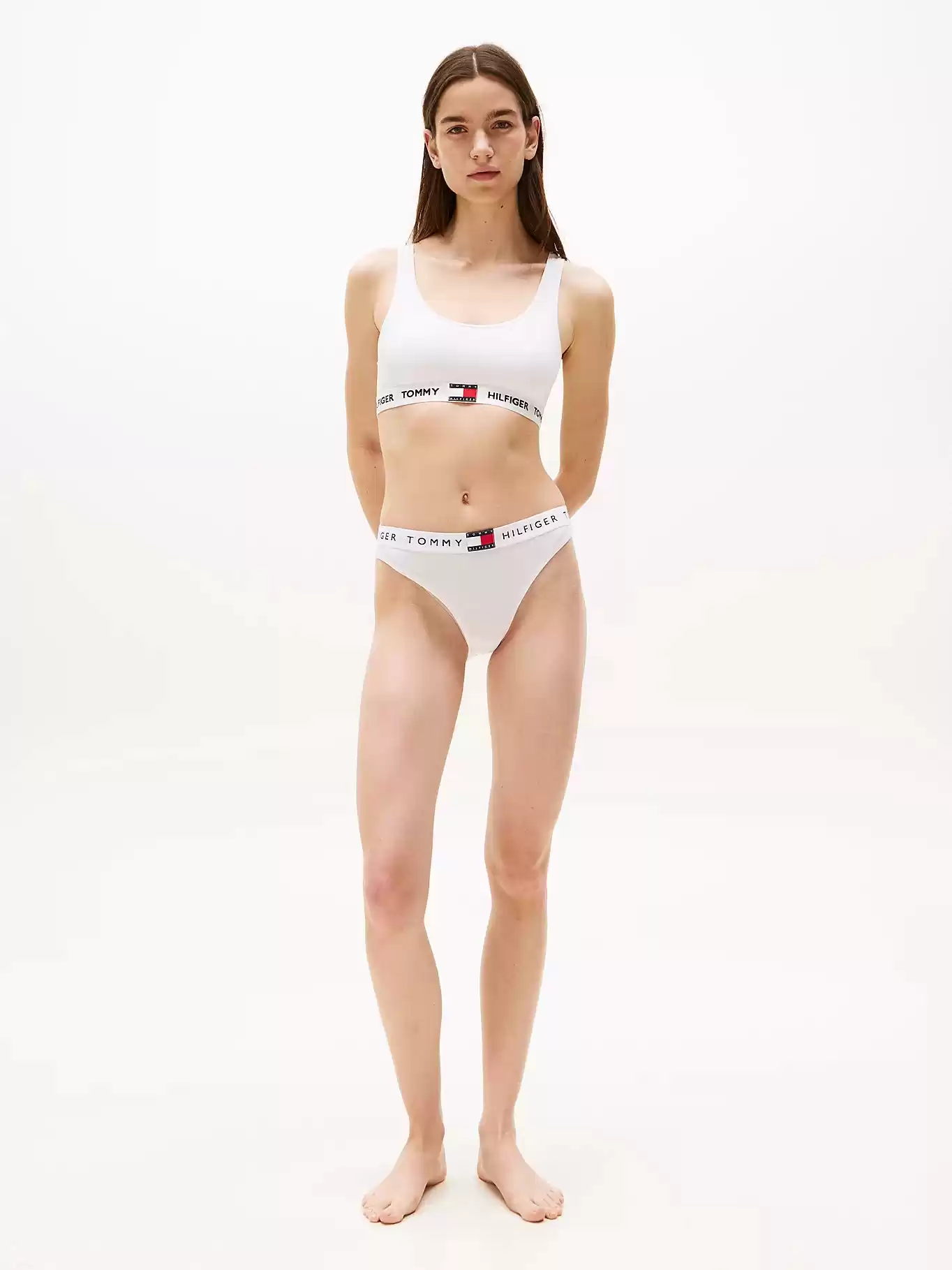 Tommy Hilfiger Kadın Beyaz Logolu Klasik Bikini Külot