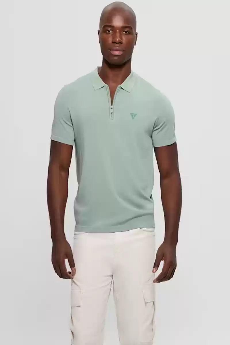 Guess Erkek Gri Dane Yarım Fermuarlı Triko