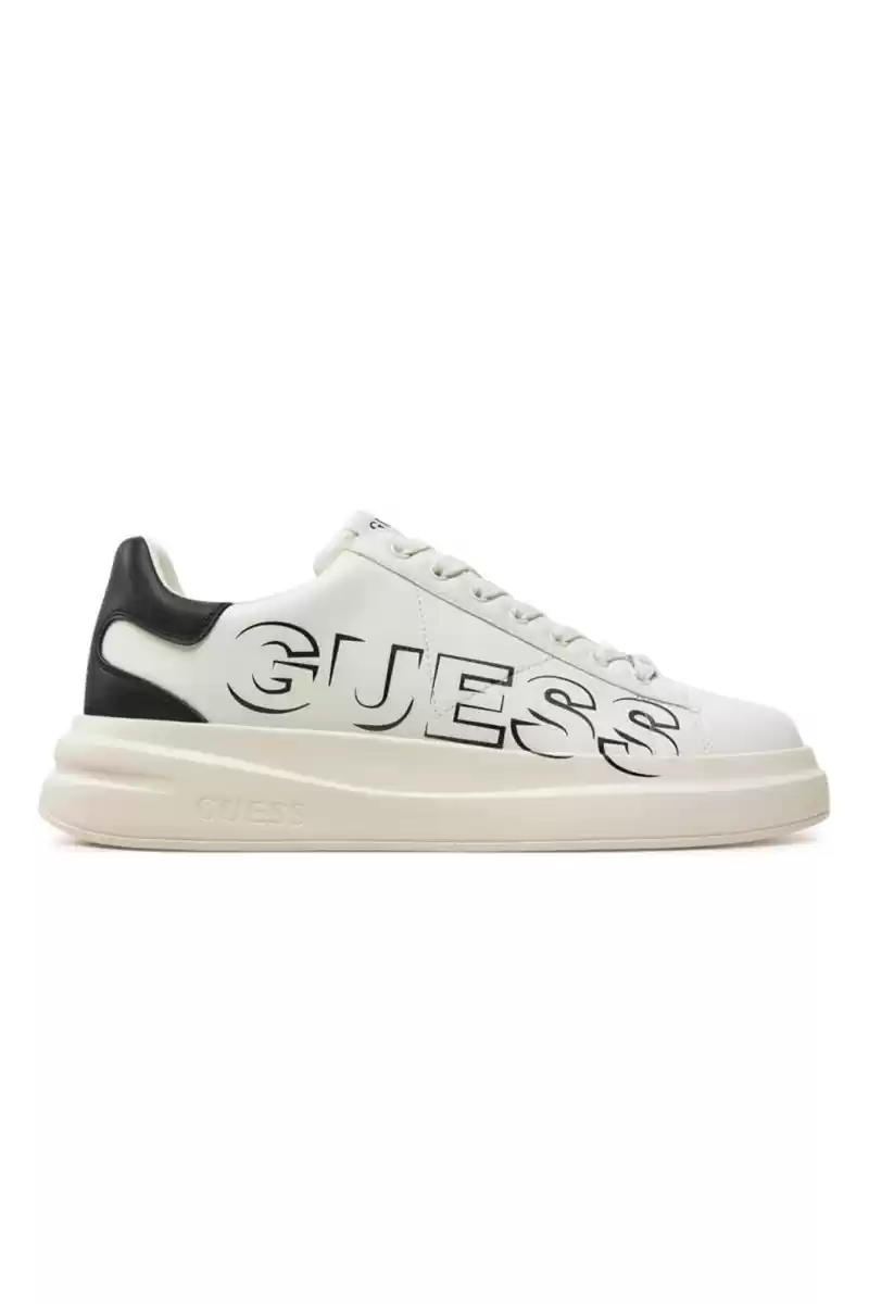 Guess Erkek Siyah Beyaz  Elba Logolu Sneaker