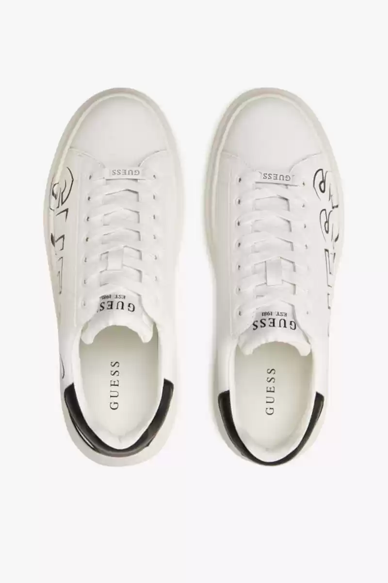 Guess Erkek Siyah Beyaz  Elba Logolu Sneaker