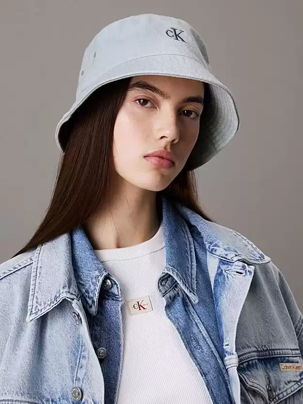 Calvin Klein Kadın  Mavi  Twill  Kova Şapka