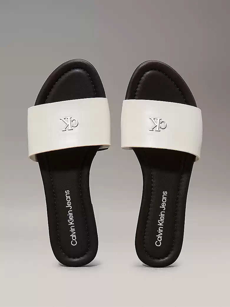 Calvin Klein Kadın Beyaz Logolu Terlik