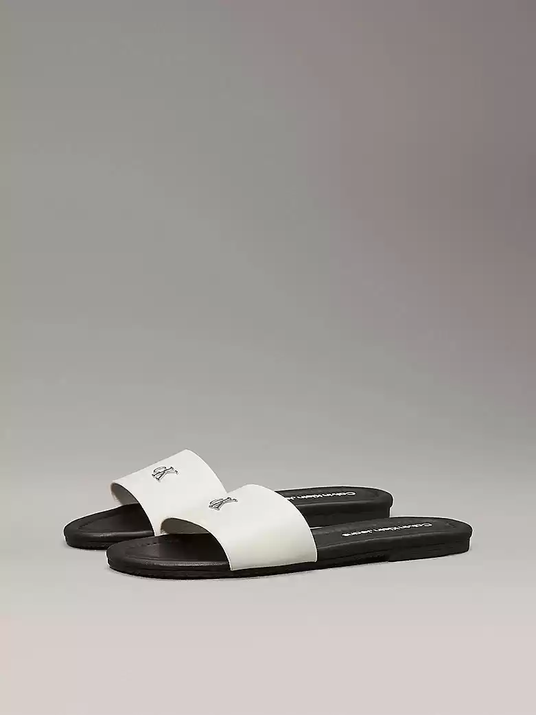 Calvin Klein Kadın Beyaz Logolu Terlik