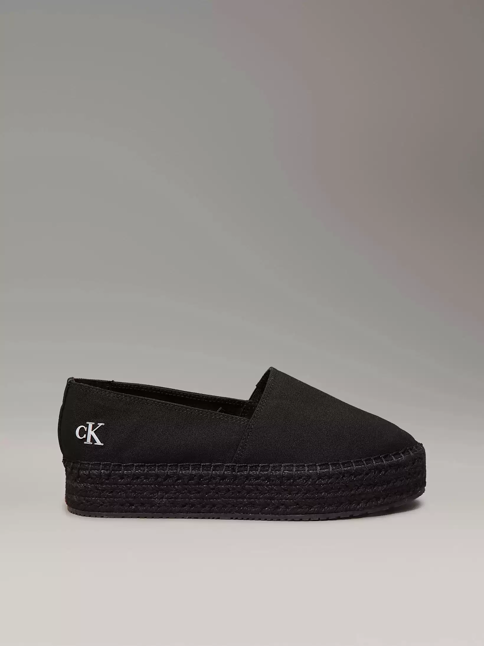 Calvin   Klein Kadın  Siyah Tuval Platform Espadril Babet
