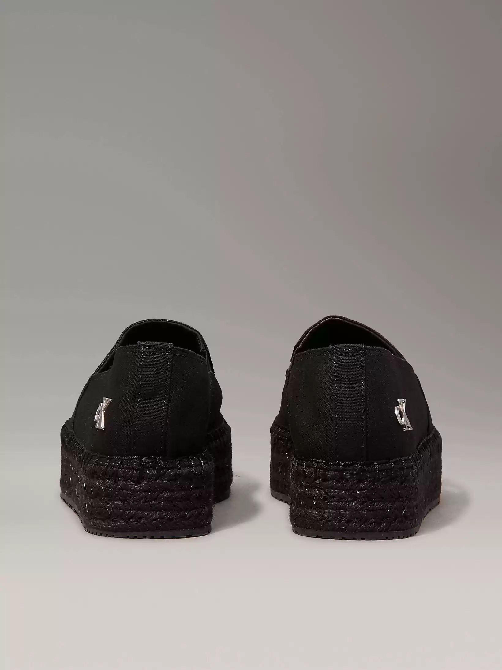Calvin   Klein Kadın  Siyah Tuval Platform Espadril Babet