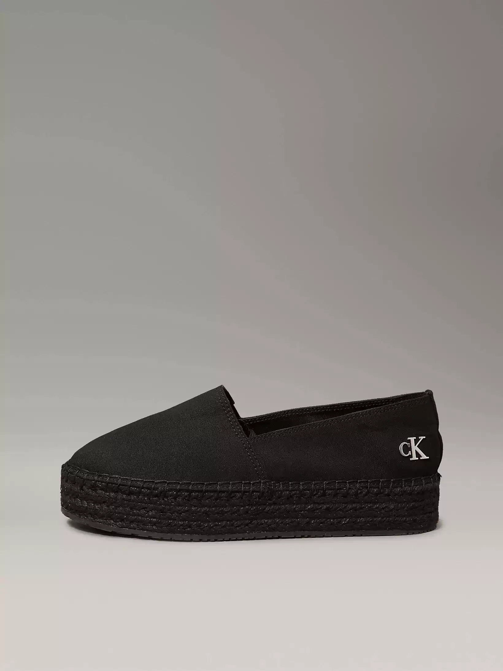 Calvin   Klein Kadın  Siyah Tuval Platform Espadril Babet