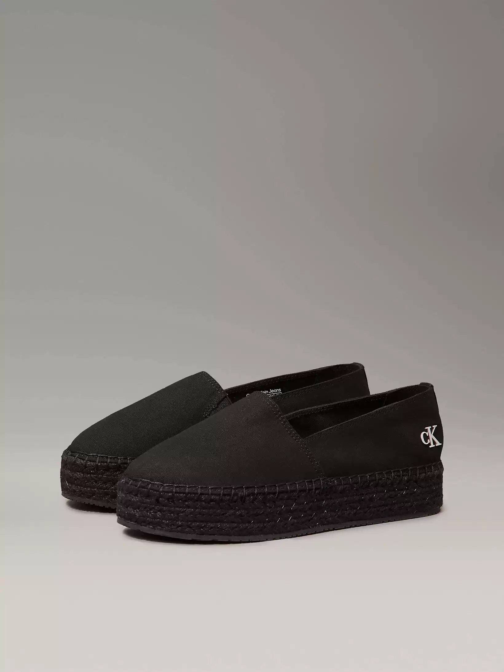 Calvin   Klein Kadın  Siyah Tuval Platform Espadril Babet