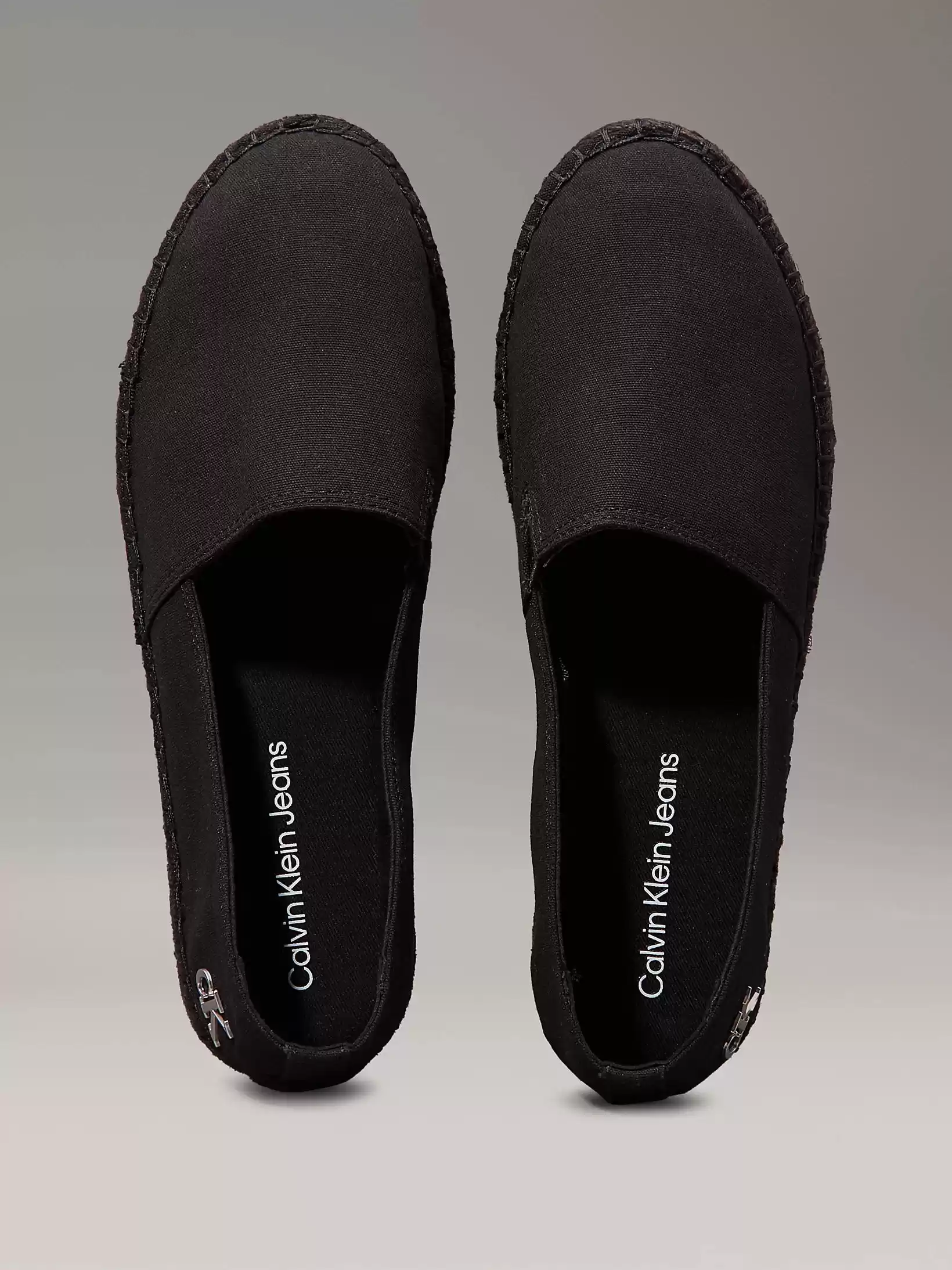 Calvin   Klein Kadın  Siyah Tuval Platform Espadril Babet