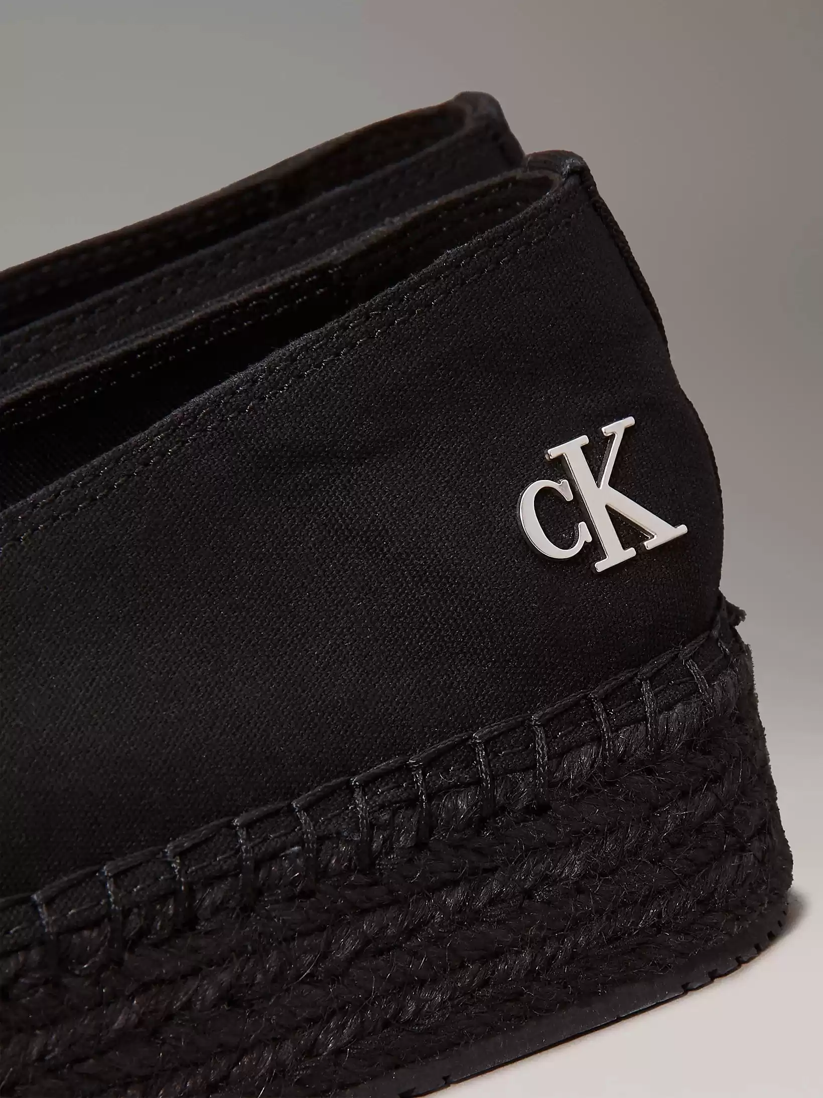 Calvin   Klein Kadın  Siyah Tuval Platform Espadril Babet