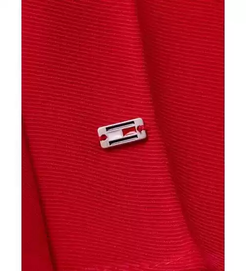 Tommy Hilfiger Kadın Kırmızı Pileli Logolu Midi Etek