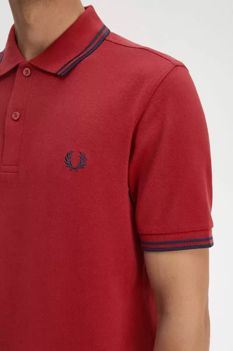 Fred Perry Erkek Kırmızı Polo Yaka T-shirt