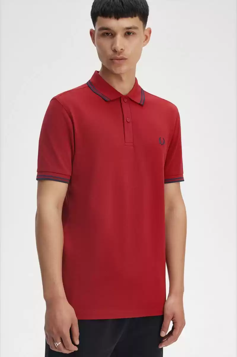 Fred Perry Erkek Kırmızı Polo Yaka T-shirt