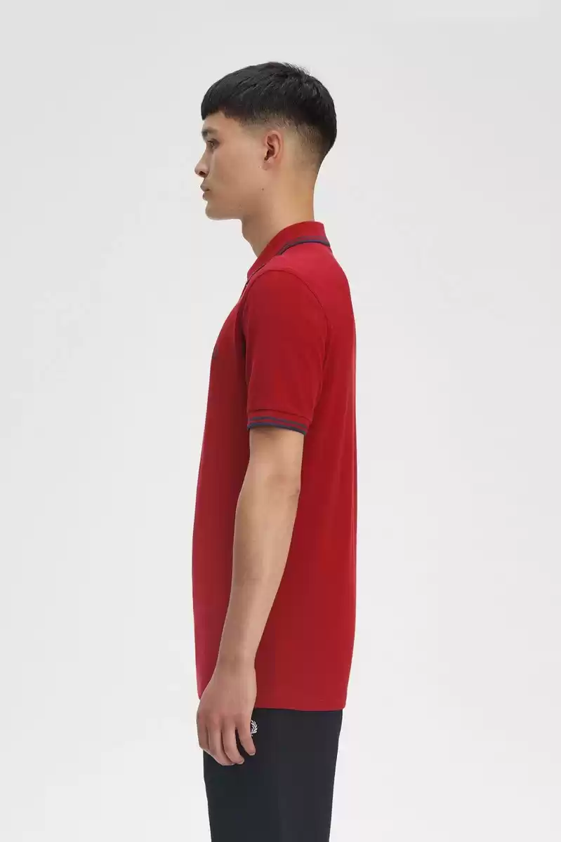 Fred Perry Erkek Kırmızı Polo Yaka T-shirt
