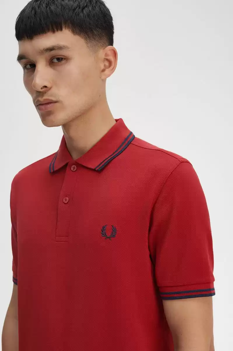Fred Perry Erkek Kırmızı Polo Yaka T-shirt