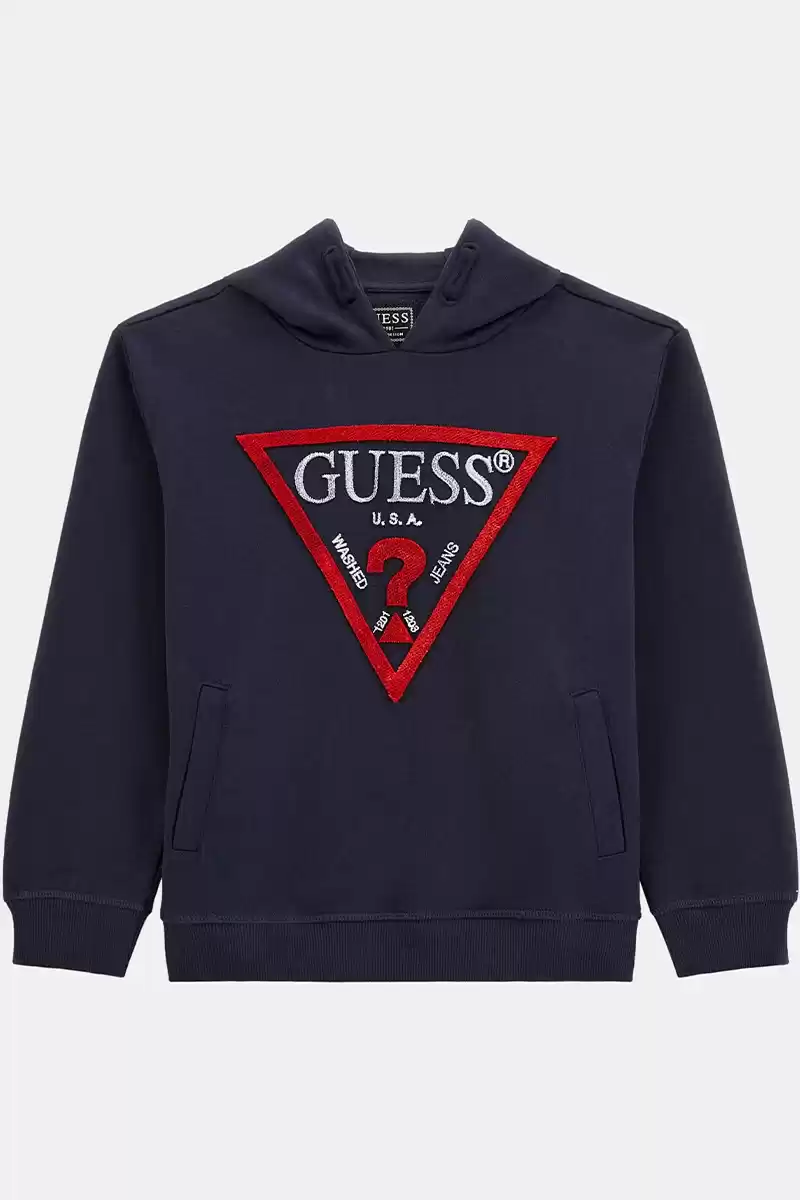 Guess Erkek Lacivert Üçgen Logolu Sweatshirt