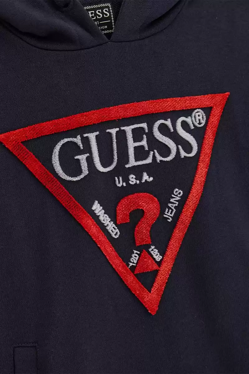 Guess Erkek Lacivert Üçgen Logolu Sweatshirt