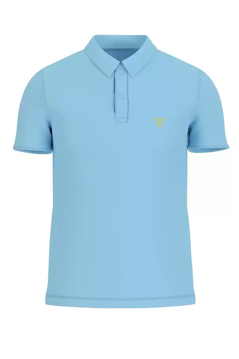 Guess Erkek Mavi Basic Polo Tişört