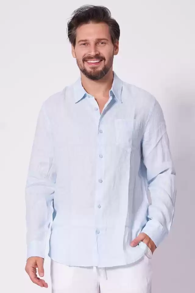 Guess Erkek Napa Keten Uzun Kollu Gömlek