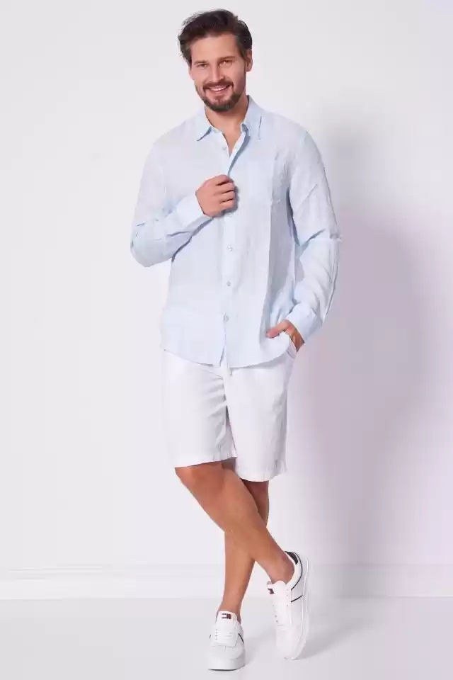 Guess Erkek Napa Keten Uzun Kollu Gömlek