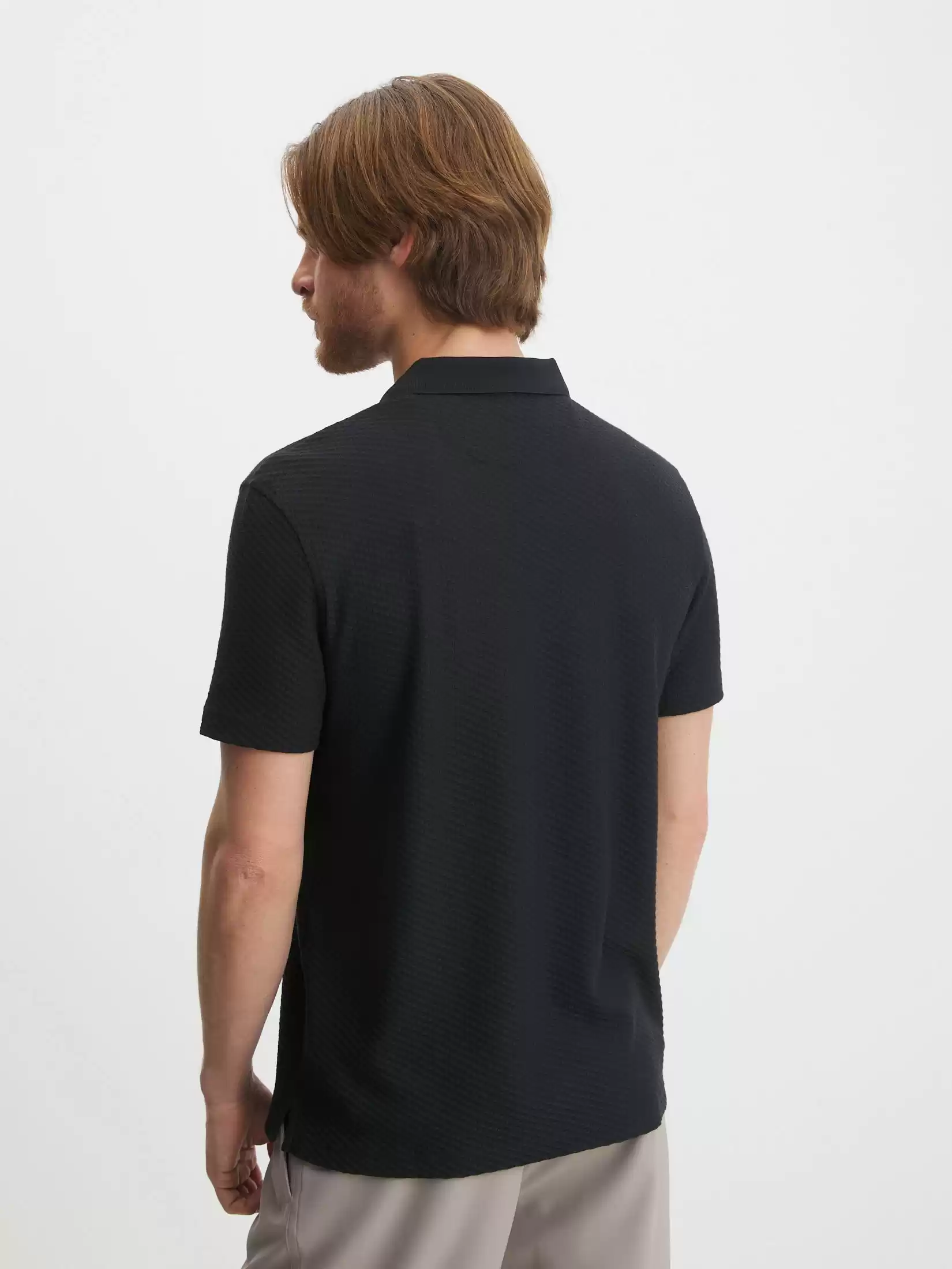 Guess Erkek Siyah Üçgen Polo T-Shirt