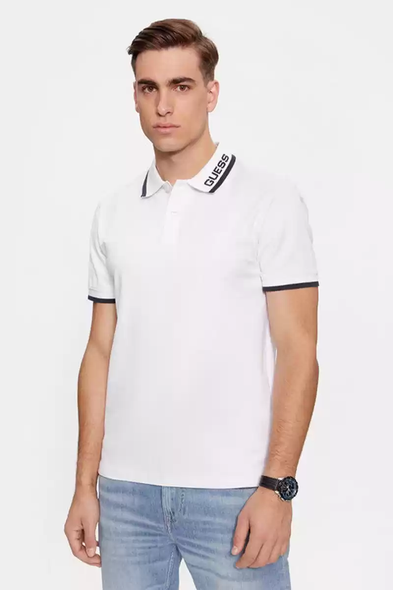 Guess Erkek  Beyaz Polo T-Shirt
