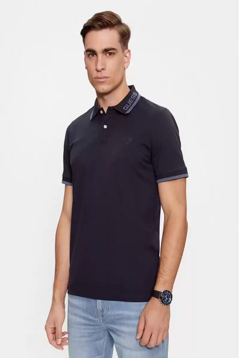 Guess Erkek Lacivert Polo T-Shirt