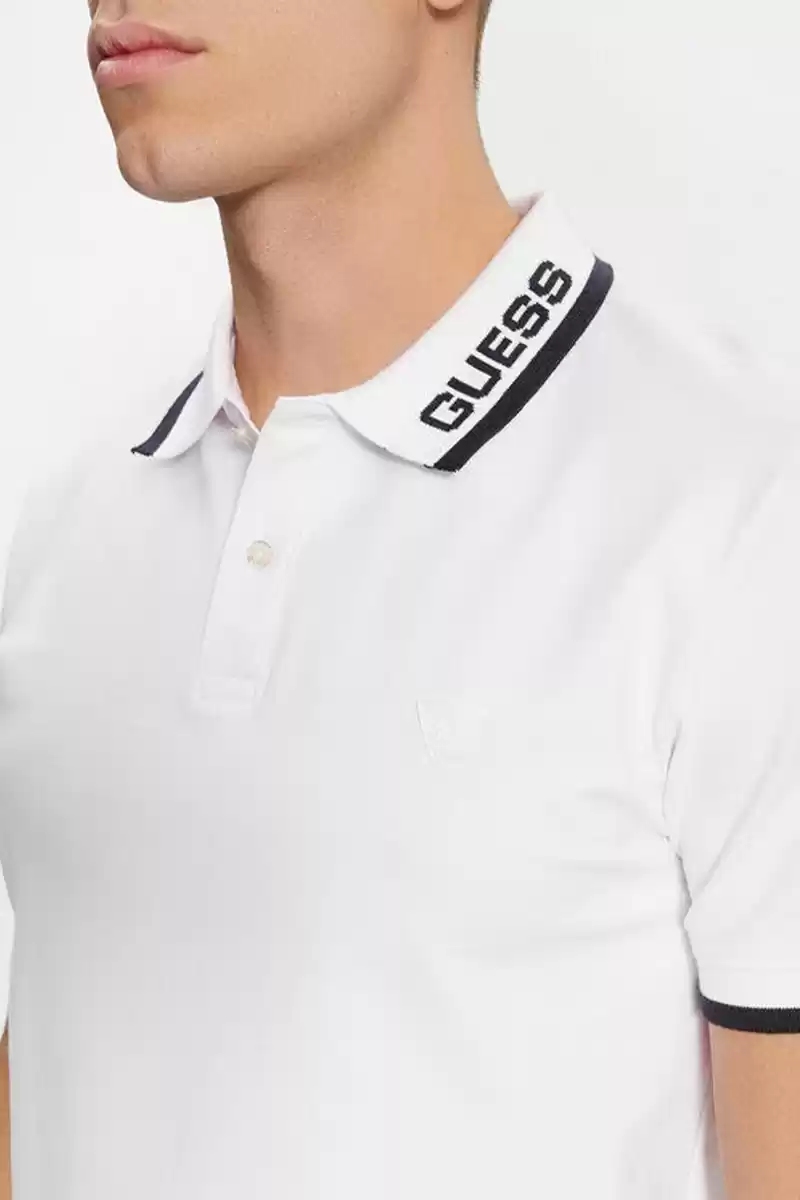 Guess Erkek  Beyaz Polo T-Shirt