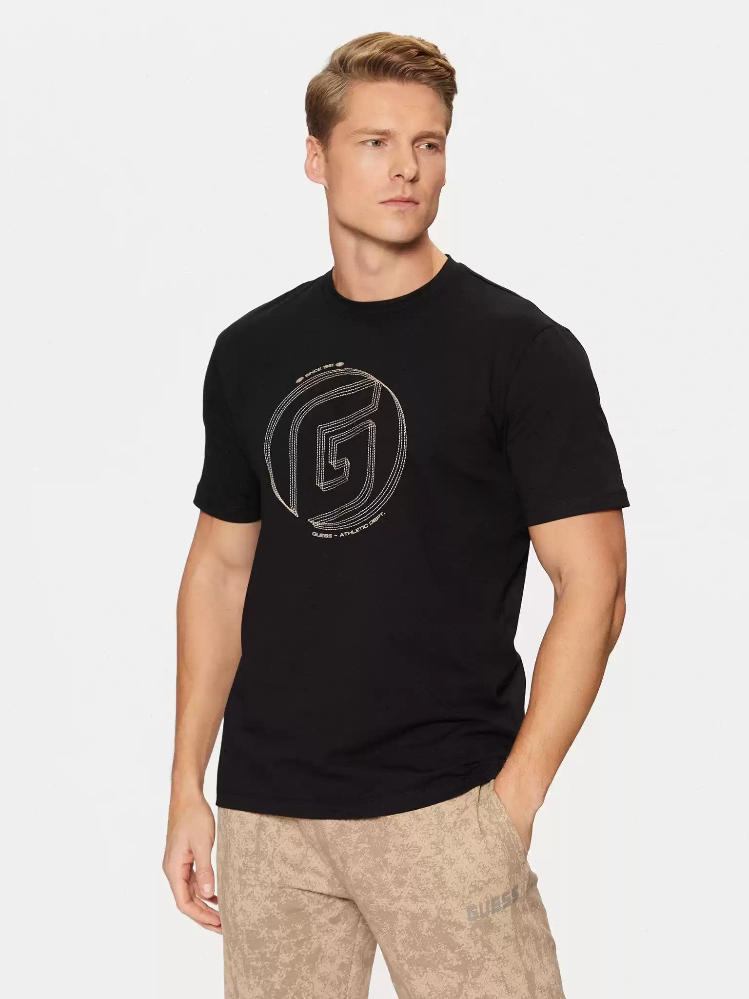 Guess Erkek Yeşil G  Logolu T-Shirt