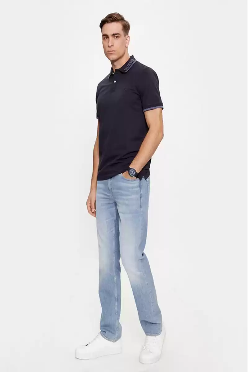 Guess Erkek Lacivert Polo T-Shirt