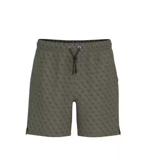 Guess Erkek Yeşil Wild Palmiye Desenli Orta Boy Mayo Şort