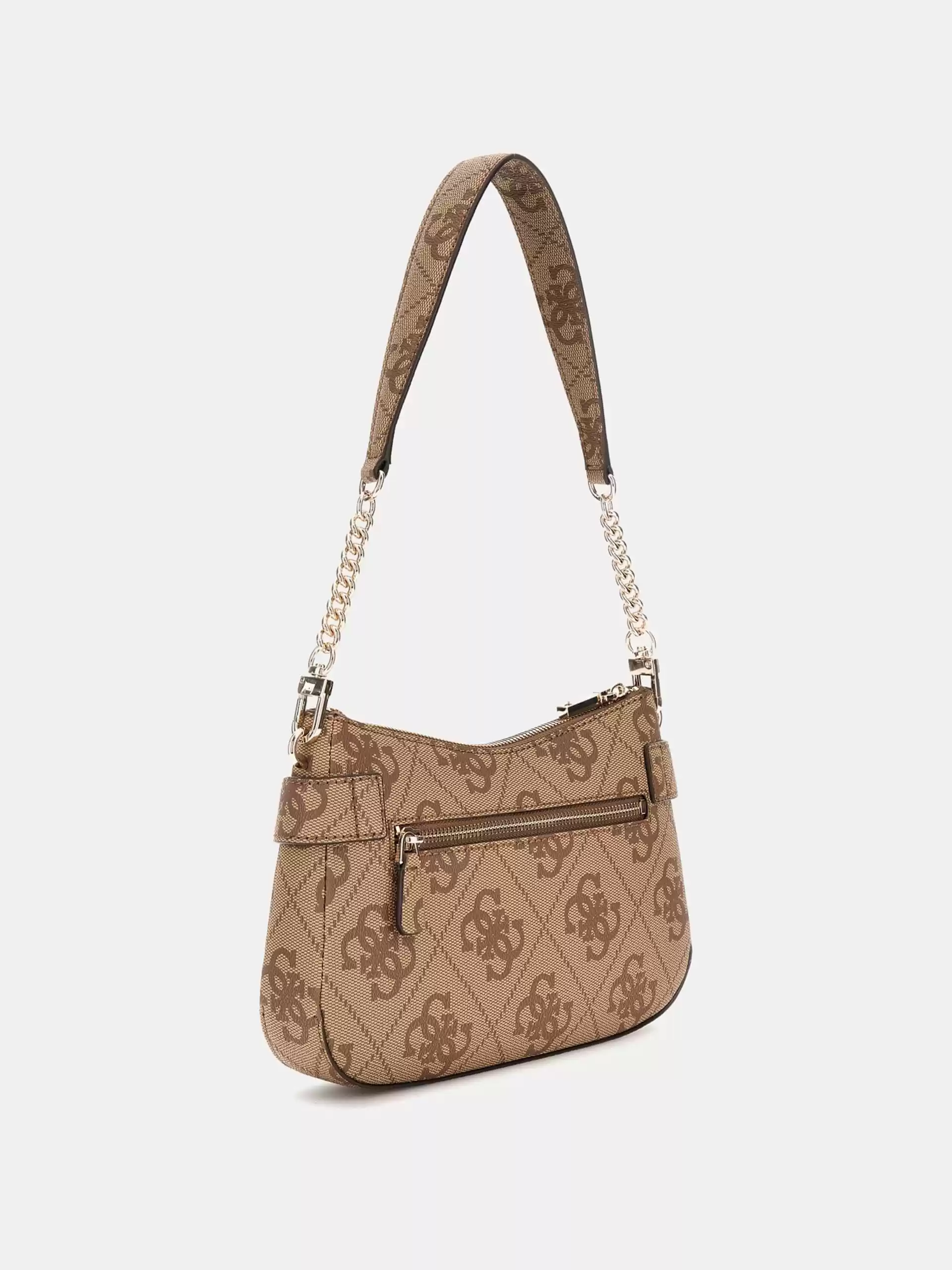 Guess Kadın Kahverengi Lorelei Üstten Fermuarlı Omuz Çantası