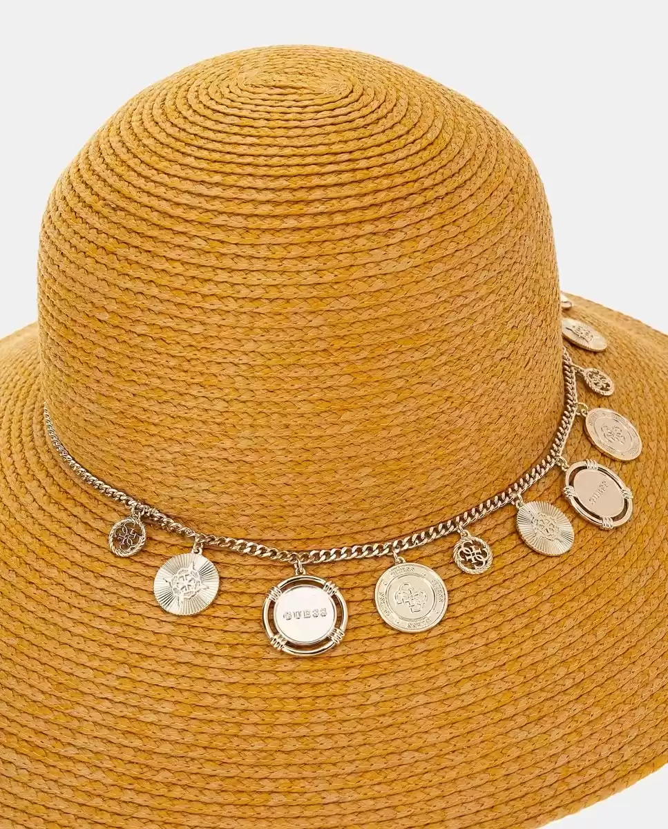 Guess Kadın Kahverengi Geniş Kenarlı Yazlık Brim Şapka