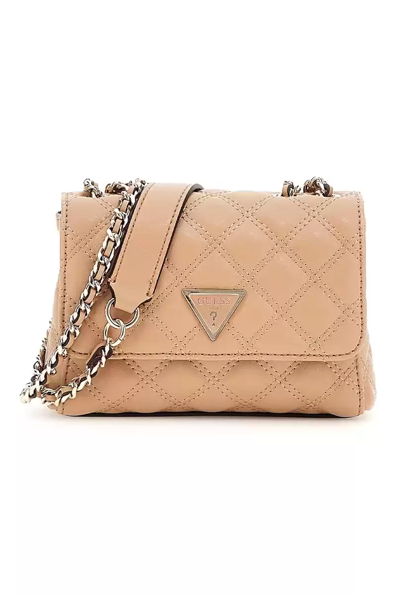 Guess Kadın Bej Giully Mini İki Bölmeli Dönüştürülebilir Fla