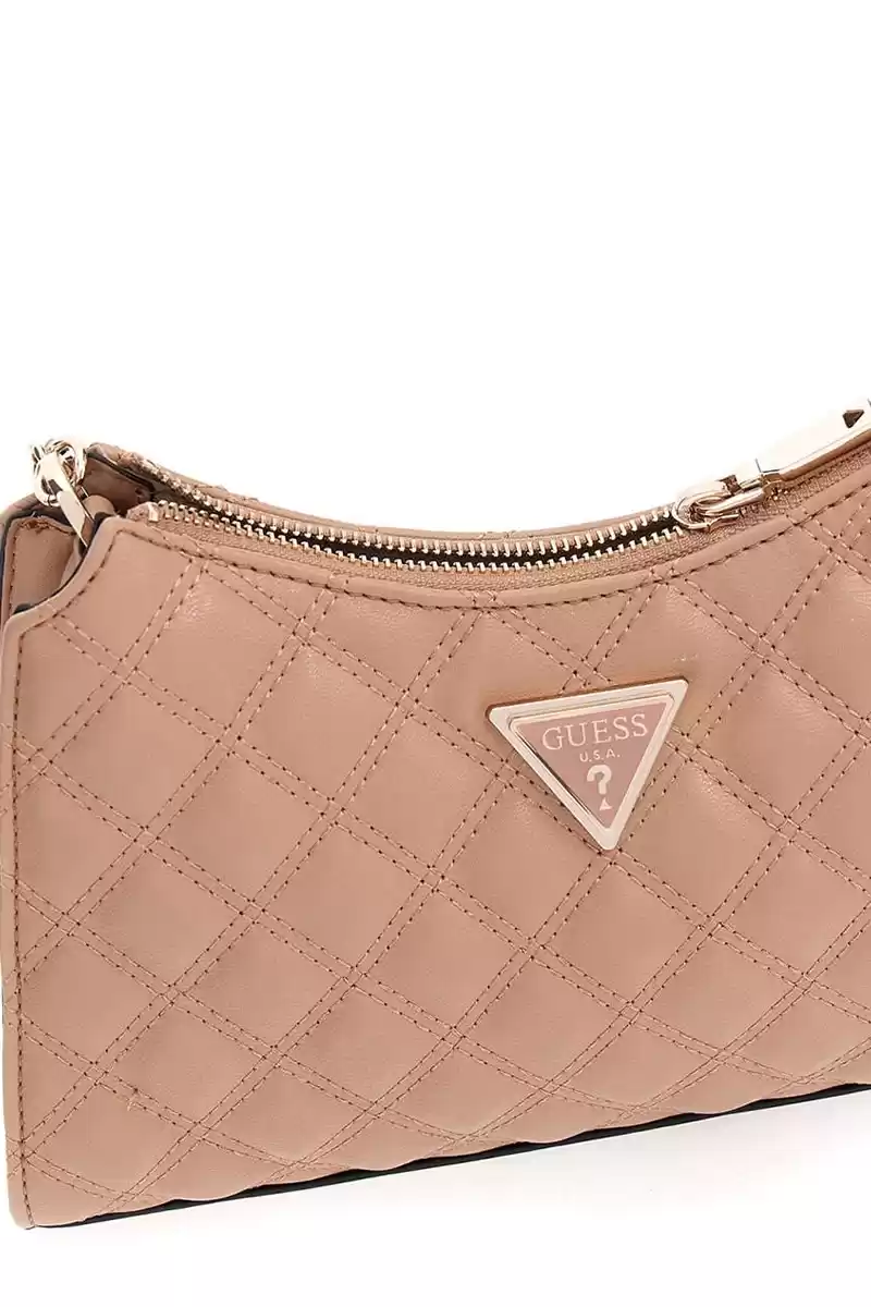 Guess Kadın Bej Giully Üstten Fermuarlı Omuz Çantası