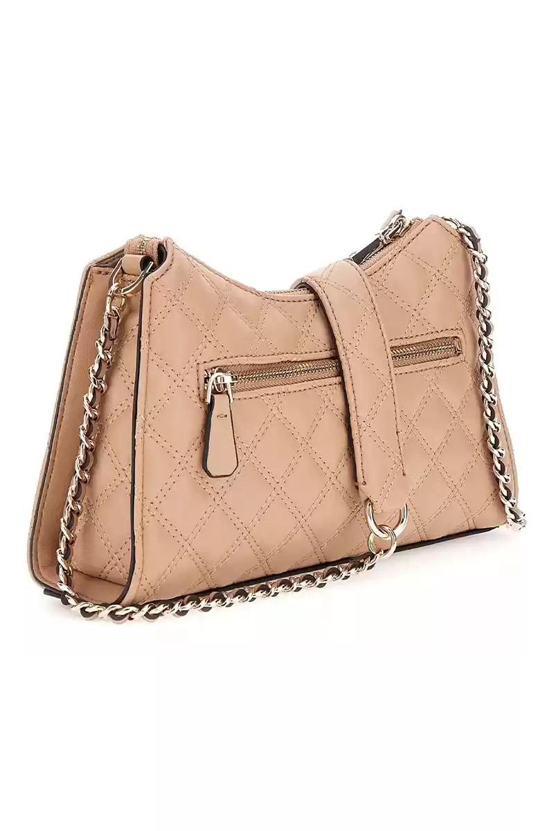 Guess Kadın Bej Giully Üstten Fermuarlı Omuz Çantası