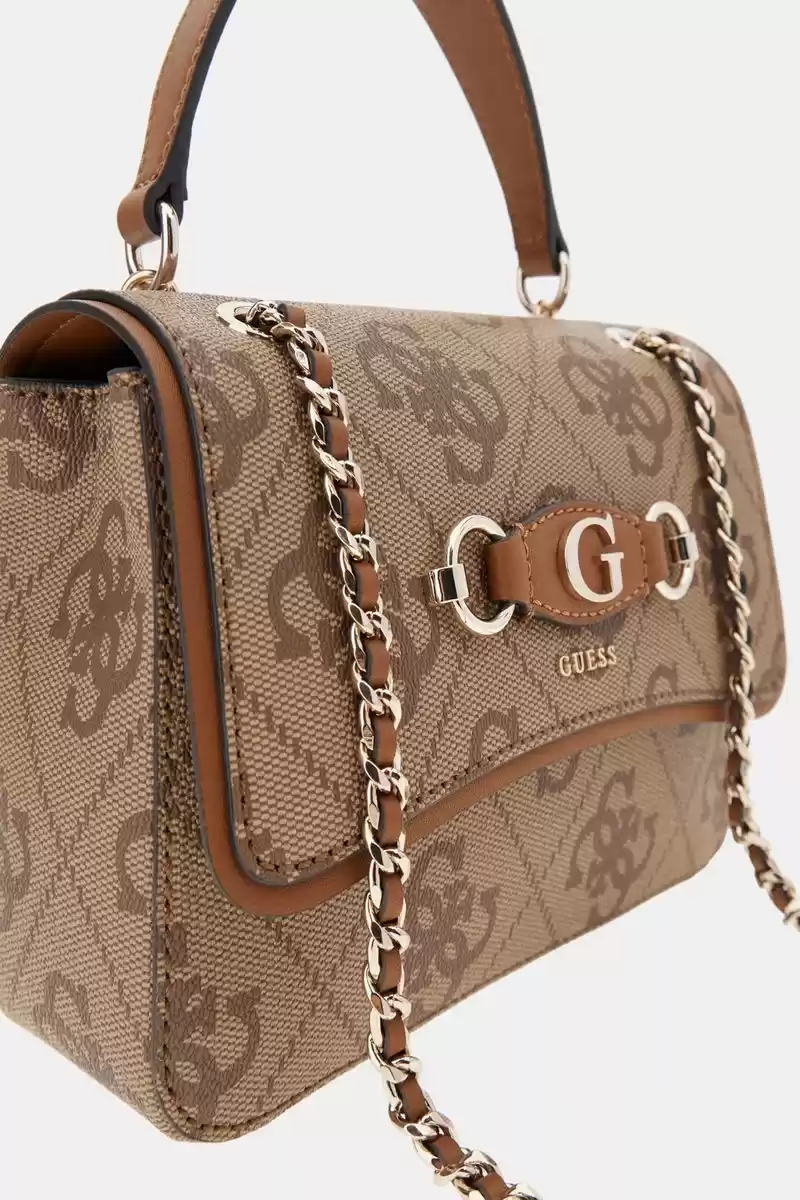 Guess Kadın Kahverengi Izzy 4G Logolu Mini Çapraz Çanta